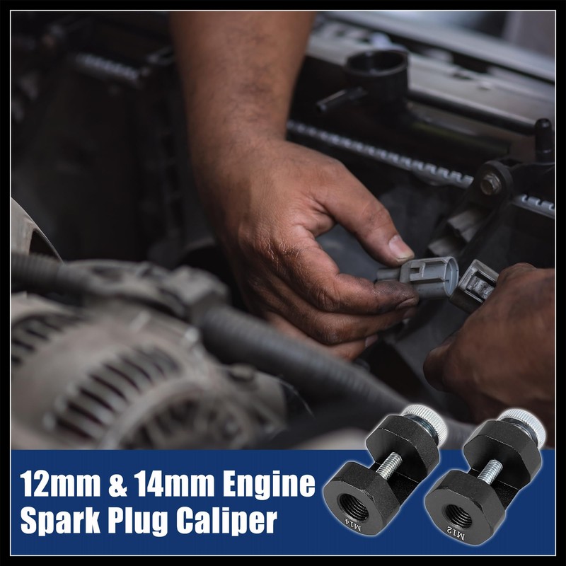 Hihaha 2pcs 12mm 14mm Thread Car Engine Spark Plug Caliper