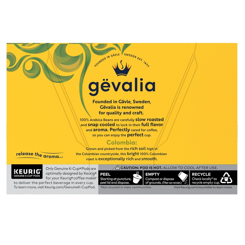 Gevalia Colombia Medium Roast K-Cup Coffee Pods, 10 ct Box