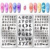 PH PandaHall 3pcs Letter Nail Stamping Plates Font Letters Number