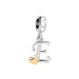 SBI Jewelry Women Initial Letter Charm for Bracelet Silver E Charm Gold Heart Dangle Charms gift Pendant Mothers Day Birthday Anniversary