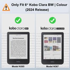 RSAquar 6 Inch Tolino Shine Color/Shine 5(2024)/Shine 4(2022) & Kobo Clara Colour BW 2E Case with Wrist Strap, Slim Protective Case with Auto Sleep/Wake - Blue