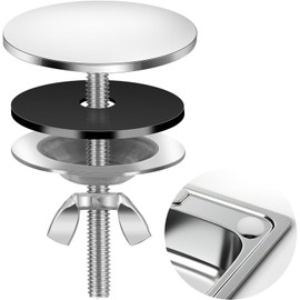 YXL 1Pcs Sink Hole Covers, Stainless Steel Sink Blanking Cap, Kitchen Sink Cover, Tap Hole Blanking Plug for Home Kitchen and Bathroom Sink Decoration