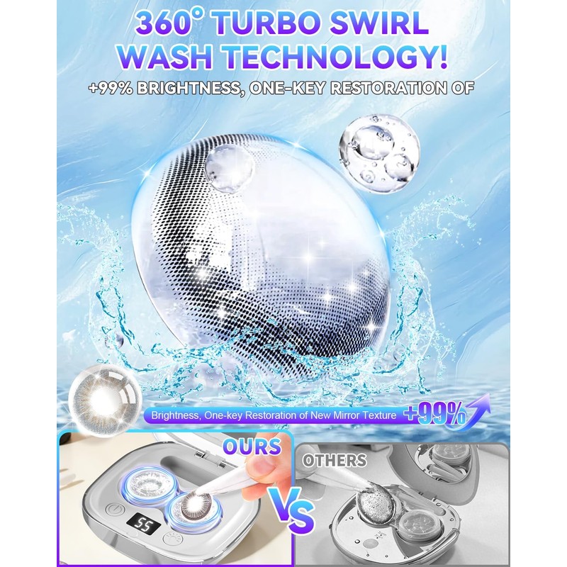 Pro 3.0 Portable Ultrasonic Contact Lens Cleaner【Rechargeable】【50KHz Germany Super Motor】【Top1