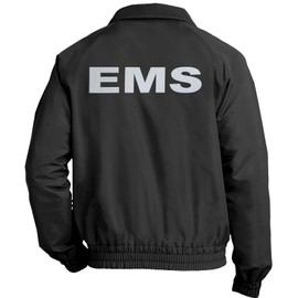 Smart People Clothing EMS Economy Jacket in Black with Silver/Reflective Logo Fleece Lining Emergency Medical