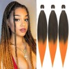 Ombre Orange Braiding Hair Pre stretched 30 Inch 3 Packs