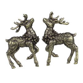 RORPOIR 4 Pcs Deer Desktop Adornment Deers Small Reindeer Sculpture Good Luck Deer Figure Home Decor Ornaments Decorations Deer Craft Ornament Christmas Deer Decor Elk Office Stag Lucky