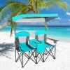 Portable Folding Camping Canopy Chair with Cup Holder Outdoor FurnitureColor: