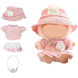Tomedeks Doll Clothes For Accessories, Stylish Kawaii Outfit Set, Dress to impress dolls, Pink jumper + skirt + hat