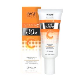 Face Facts Crema de contorno de ojos con vitamina C  Vitamina C rica en antioxidantes  glicerina  Hidrata y aclara los ojos  Vegano  25 ml            