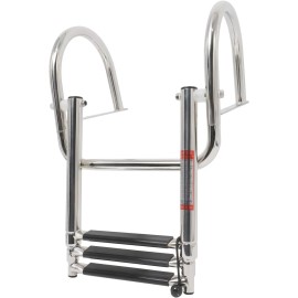 Amarine Made Boat Ladder Stainless Steel 3 Steps Telescoping Ladder Folding Dock Ladder