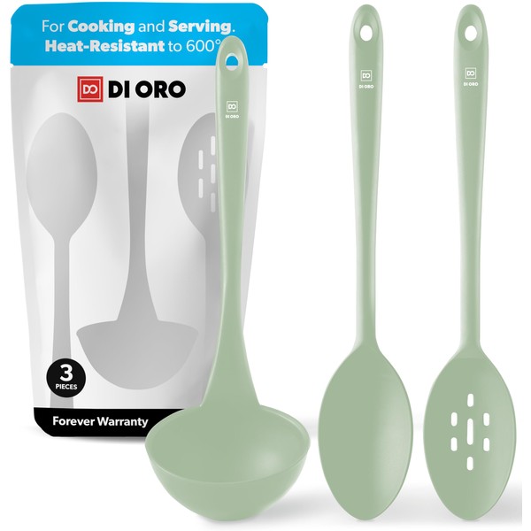 DI ORO Silicone Ladle & Spoons for Cooking – Large