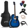 Ashthorpe Full-Size Dreadnought Cutaway Acoustic-Electric Guitar Bundle - Premium Tonewoods