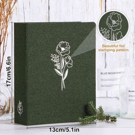 Lanpn Small Photo Album 6x4 2 Packs, Each Pack holds 100 Pictures, Slip in Pockets Mini Linen Top Loading Photo Albums for Portrait Only 10x15cm Picture Green