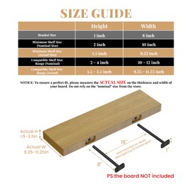 8pcs Wall Shelf Brackets Heavy Duty Floating Shelf Bracket Hidden,Invisible Black Shelving Brackets Decorative Floating Shelf Hardware Heavy Duty,Metal Shelf Support Bracket(8"-8pcs)
