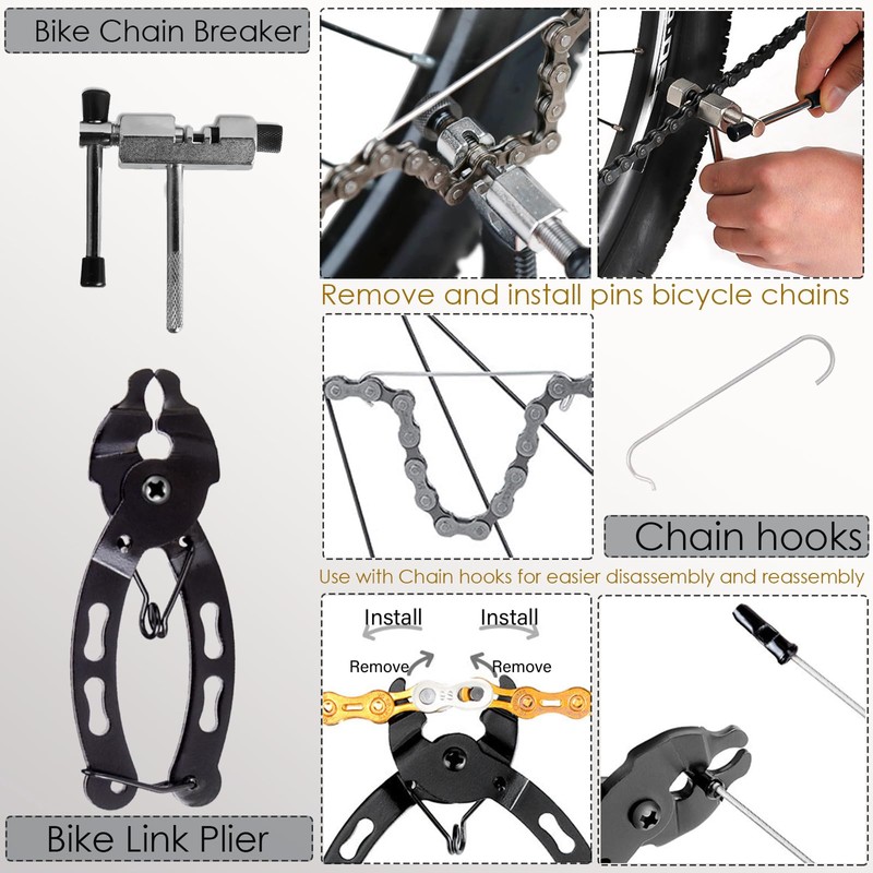 Bicycle Tool Set, 8-Piece Including Bicycle Cassette Removal Tool, Bicycle