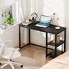 SINPAID Computer Desk 47 inches with 2-Tier Shelves Sturdy Home