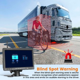 Hikity 7 Inch Monitor, Wireless Stable Digital Reversing Camera Kit, for Van, Truck, SUV Pickup, with IP68 Waterproof Backup Camera, DIY Grid Lines, Wide Angle Reversing Camera, Night Vision Set