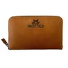 Wayan Genuine Leather DB Series Round Wallet, Brown