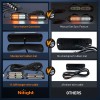 Nilight 8PCS LED Strobe lights 12V Sync Feature Amber White