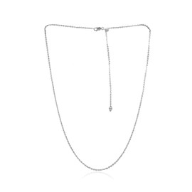 SEA OF ICE Sterling Silver 1mm Sparkle Paillette Chain Adjustable Necklace For Women, Size 22" Italy