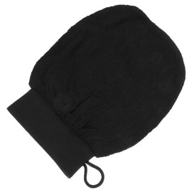 BIUDECO Exfoliating Bath Gloves for Dead Skin Removal Soft Viscose Shower Scrubber with Elastic Band Gentle Body Scrub for Men and Women Black