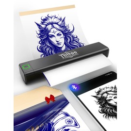 vretti P84 Tattoo Printer, Tattoo Printer A4, Bluetooth Tattoo Printer, Machine Tattoo Transfer Printer for iOS and Android, Tattoo Machine for Tattoos, Black