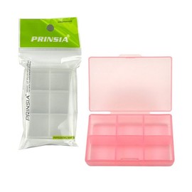 Princia TJ Portable 6-Compartment Weekly Pill Box Portable Pill Case 5ea