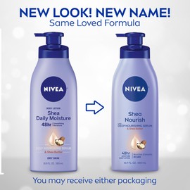 NIVEA Smooth Daily Moisture Body Lotion, Shea Butter 16.9 oz (Pack of 2)