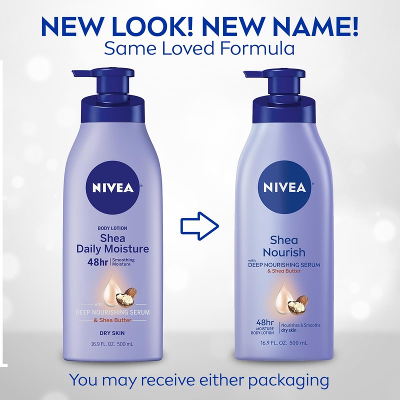 NIVEA Smooth Daily Moisture Body Lotion, Shea Butter 16.9 oz