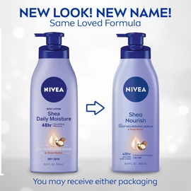 NIVEA Smooth Daily Moisture Body Lotion, Shea Butter 16.9 oz (Pack of 2)