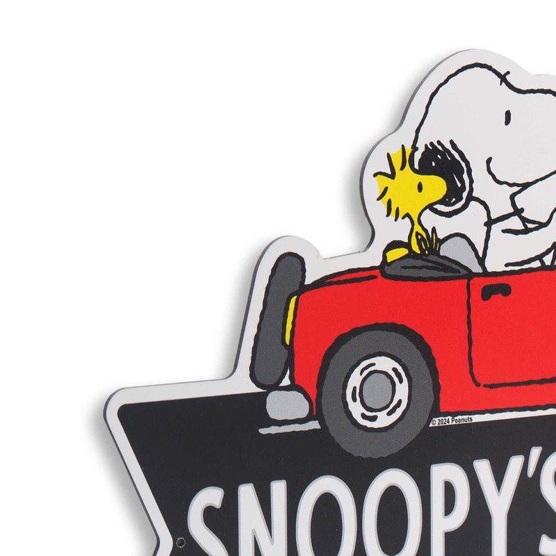 Peanuts Snoopy's Garage Arrow Metal Sign - Fun Peanuts Wall