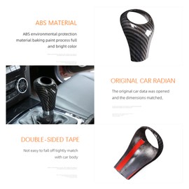 DIYUCAR Carbon Fiber Style ABS Car Gear Shift Head Trim Sticker for Benz C Class W204 E W212 GLK X204 CLS W218A G-Class