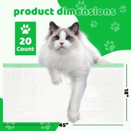 20 Cat Litter Box Liners Jumbo 3MIL Thicken Tear Resistant Litter Liners Bag Heavy Duty Kitty Pan Liners Disposable Extra Large Litter Box Bag 37" x 18"