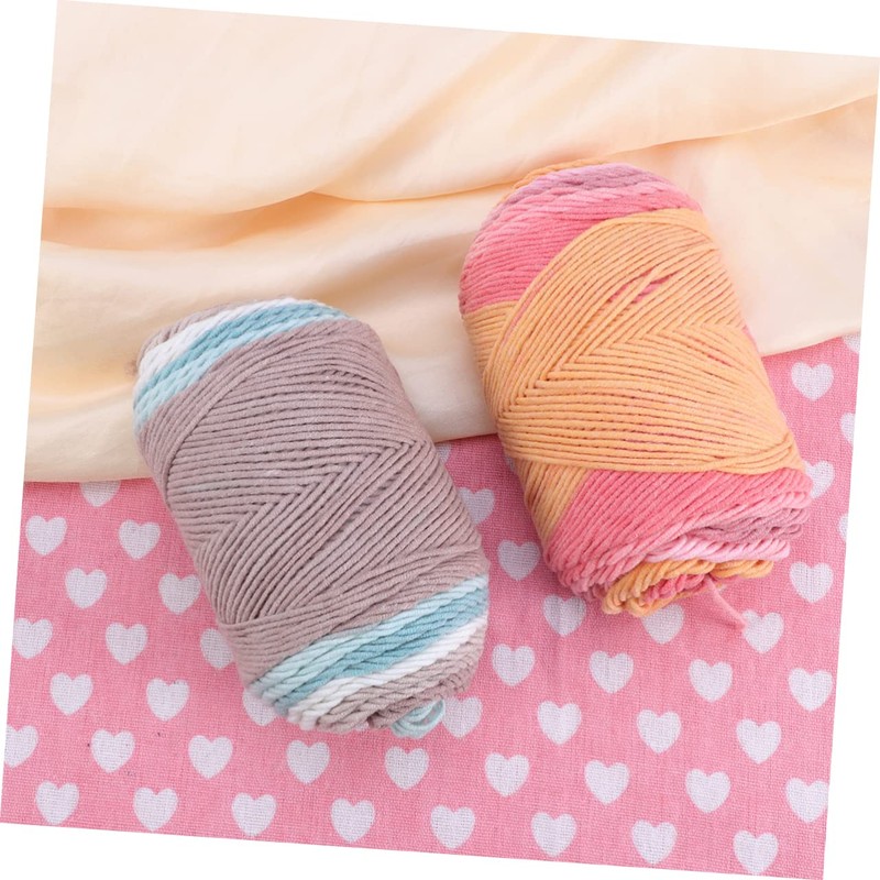 TEHAUX 1roll Rainbow Woolen Yarn Thick Knitting Yarn for DIY