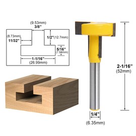 Bestgle 1/4" T-Slot and T-Track Router Bit, Keyhole Router Bit Woodworking Milling Cutter Tool