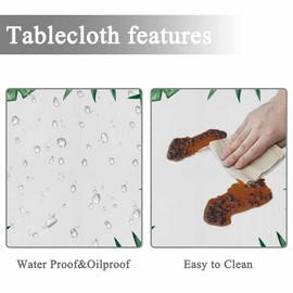 Yibeas Tablecloth Palm Tree Leaves Tablecloths 60" Diameter Round Summer Tropical Green Leaf Exotic Nature Tablecloths for Dining Kitchen Wedding and Parties