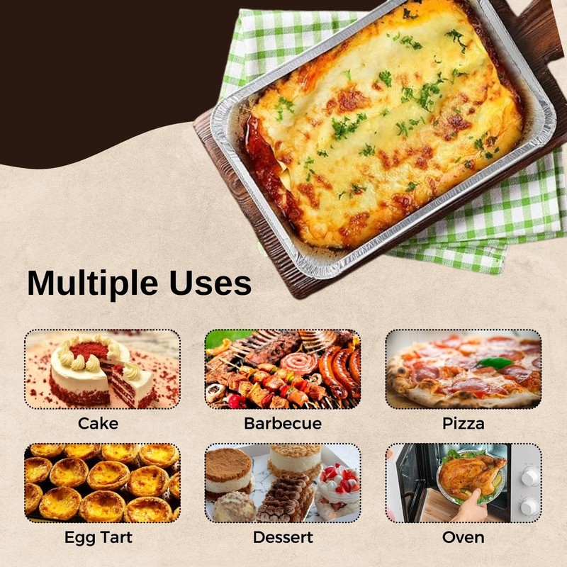 Homeshopa Aluminium Foil Trays, 4 Pack Medium Disposable Meal Prep