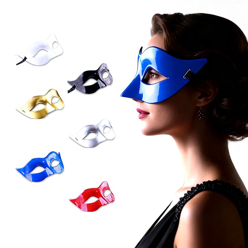 IRIWA Masquerade Mask, Set of 6 Colors, Cosplay, Mask, Costume,