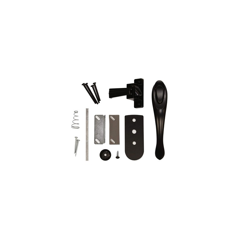 Larson Certified Push Button Black Euro Latch, Storm Door Handle