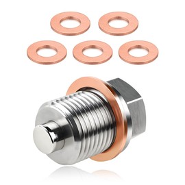 KVAEY Magnetic Oil Drain Plug, M18×1.5 Aluminum Alloy Sump Drain Nut Bolt with Cooper Crush Washer, Leak-Proof Engine Oil Drain Sump Bolt Screw Replacement for Most Vehicles