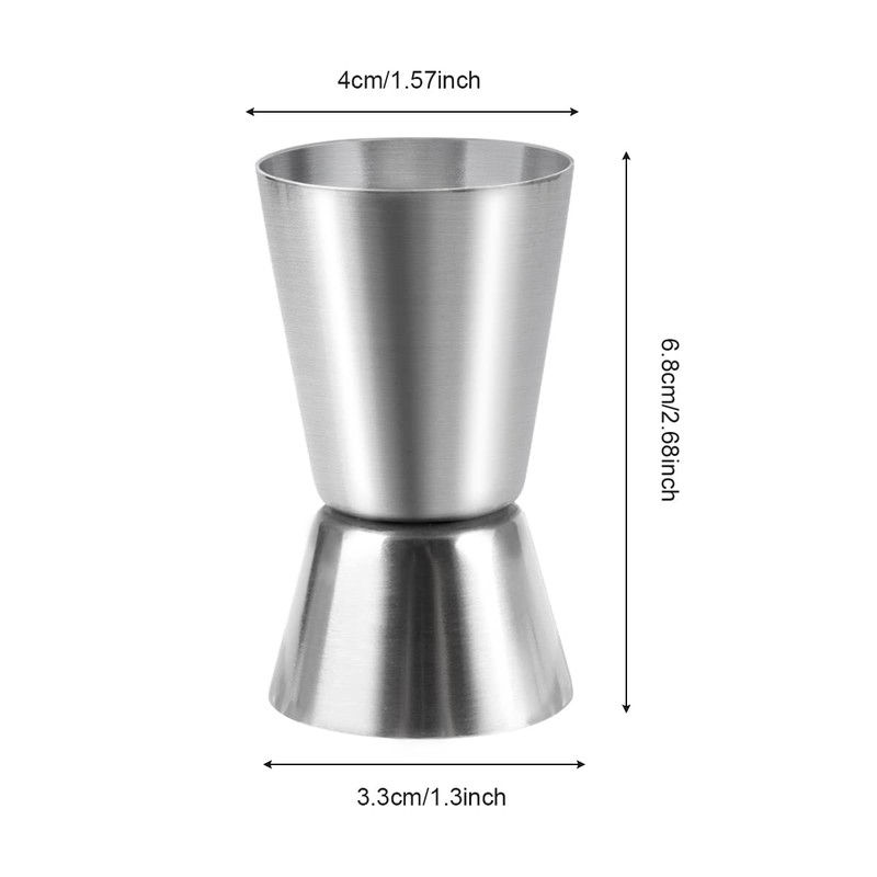 Stainless Steel Shot Measure - Double Jigger Cocktail Drink Measures
