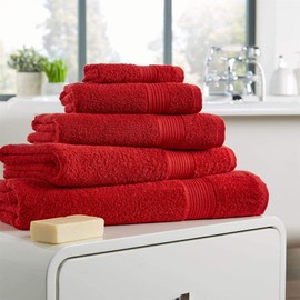 Olivia Rocco Egyptian Cotton Towels, Home Collection Towel 500 GSM, Bath Towel Red