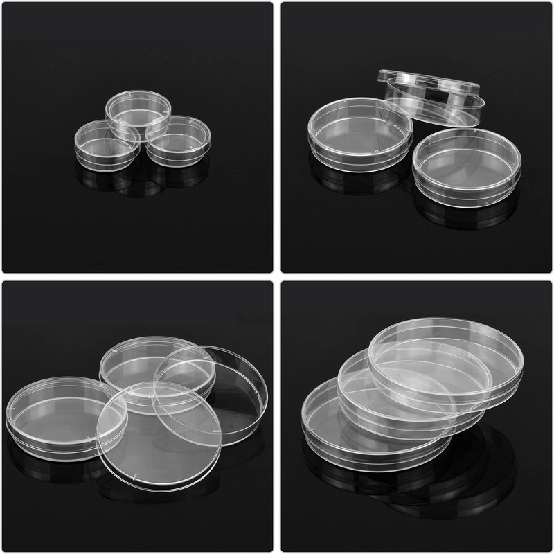 5 Pcs Plastic Petri Dish, Sterile Bacterial Culture Dish, Laboratory