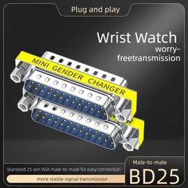 LNHCAW db9 Connector Null Modem Adapter，25-Pin Serial vga Adapter RS232 db9 Gender Changer,for Computer and Industrial Device Data Transfer(M-M（2P-25 Pin）)