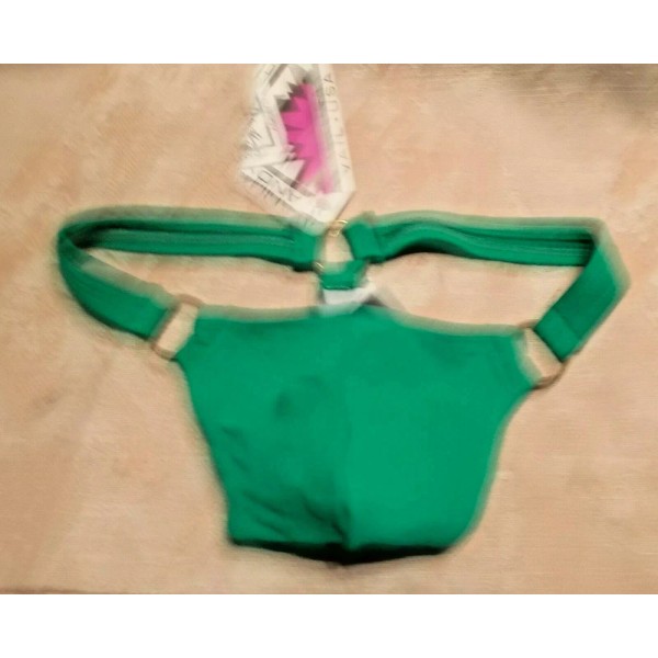 GANDY DANCER Men UNLINED thong SMALL NWT bright green with