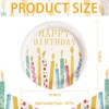50 Pcs Candles Birthday Paper Plates 10 Inch Birthday Large