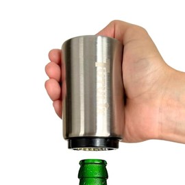 Destapador de cerveza, abridor de botellas automático de acero inoxidable con imán para las corcholatas, ideal en hogar, bar o restaurante con diseño vanguardista y calidad premium