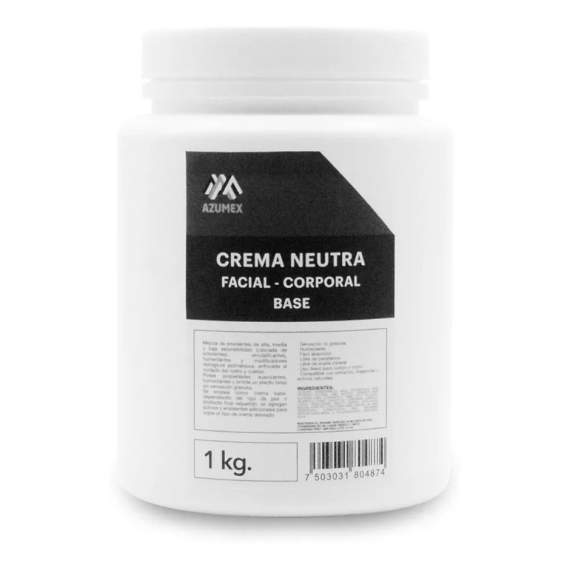 Crema Base Neutra Facial y Corporal Sin Aroma 1 kg