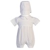 Boy's Smocked Cotton Christening Baptism Romper with Hat Size XL