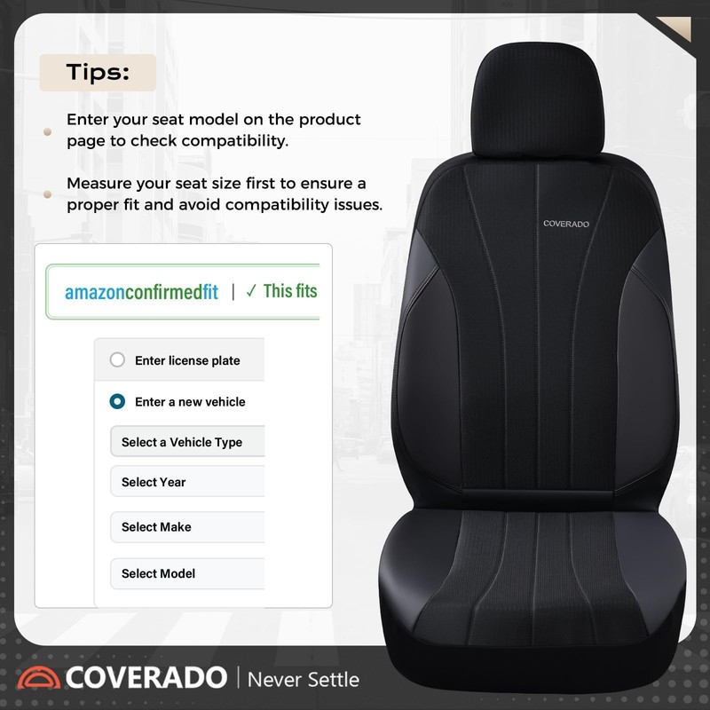 Coverado Car Seat Covers, Waterproof Automotive Seat Protectors, Driver Protectors